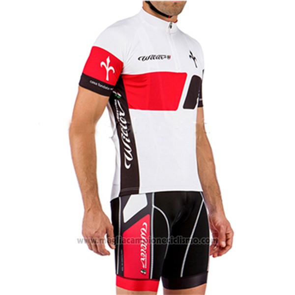 2017 Abbigliamento Ciclismo Wieiev Bianco Manica Corta e Salopette