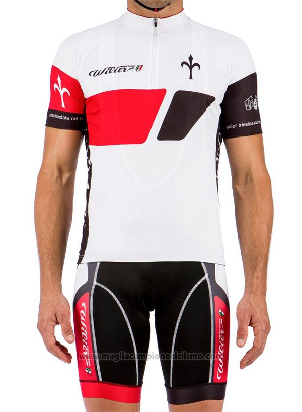 2017 Abbigliamento Ciclismo Wieiev Bianco Manica Corta e Salopette