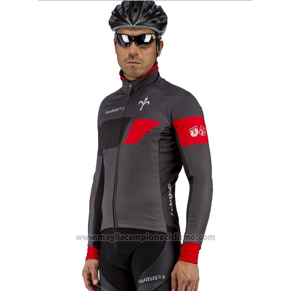 2017 Abbigliamento Ciclismo Wieiev Nero e Grigio Manica Lunga e Salopette