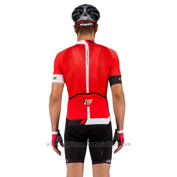 2017 Abbigliamento Ciclismo Wieiev Rosso e Bianco Manica Corta e Salopette