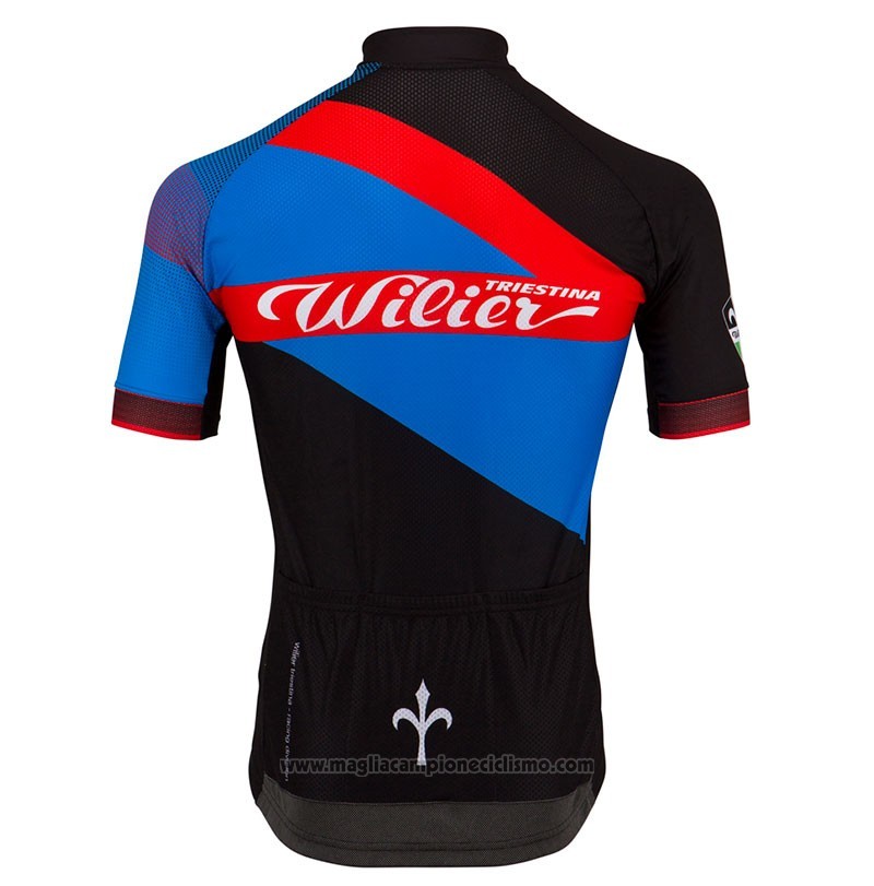 2018 Abbigliamento Ciclismo Wieiev Spark Rosso Blu Manica Corta e Salopette