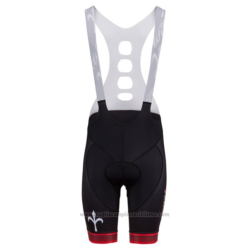 2018 Abbigliamento Ciclismo Wieiev Spark Rosso Blu Manica Corta e Salopette
