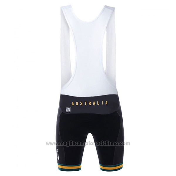 2017 Abbigliamento Ciclismo Australia Bianco e Giallo Manica Corta e Salopette