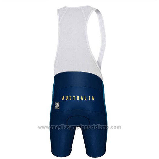 2018 Abbigliamento Ciclismo Australia Bianco e Blu Manica Corta e Salopette