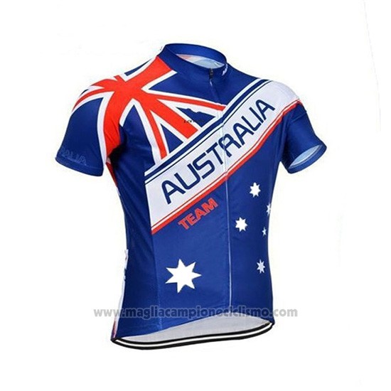 2018 Abbigliamento Ciclismo Australia Blu e Rosso Manica Corta e Salopette