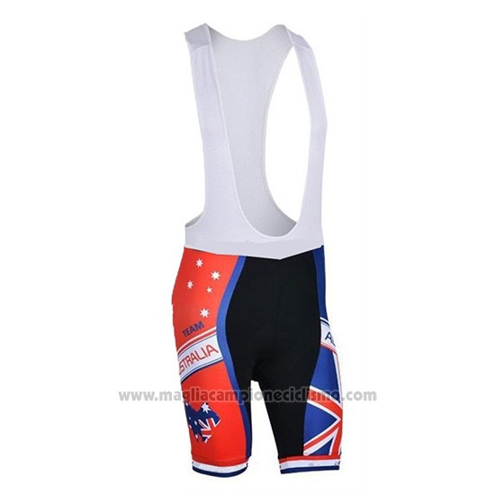 2018 Abbigliamento Ciclismo Australia Blu e Rosso Manica Corta e Salopette