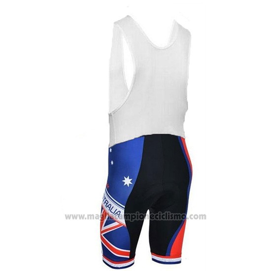 2018 Abbigliamento Ciclismo Australia Blu e Rosso Manica Corta e Salopette