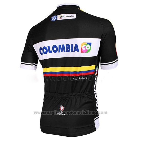 2014 Abbigliamento Ciclismo Colombia Nero Manica Corta e Salopette