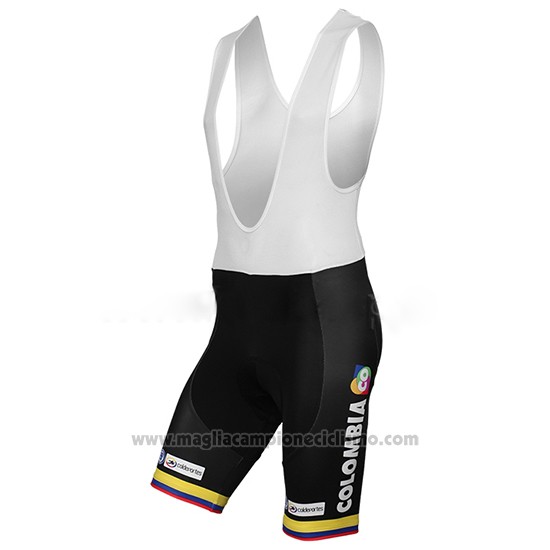 2014 Abbigliamento Ciclismo Colombia Nero Manica Corta e Salopette