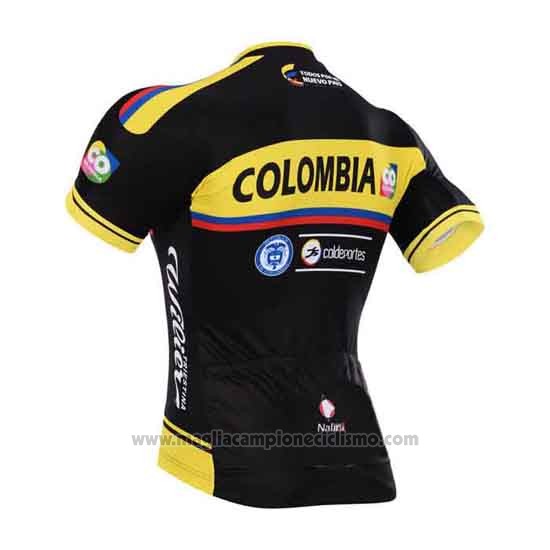 2015 Abbigliamento Ciclismo Colombia Nero e Giallo Manica Corta e Salopette