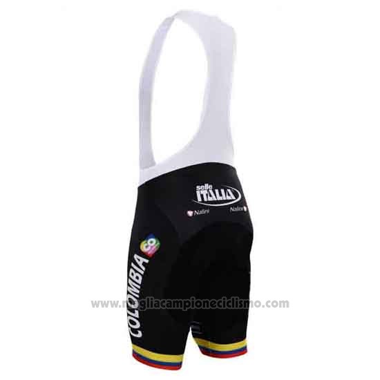 2015 Abbigliamento Ciclismo Colombia Nero e Giallo Manica Corta e Salopette