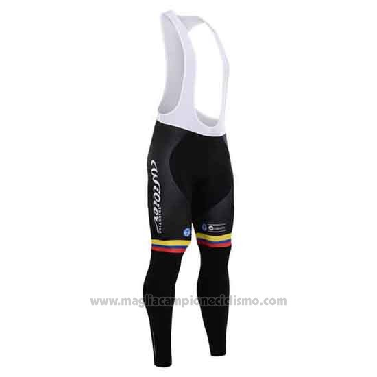 2015 Abbigliamento Ciclismo Colombia Nero e Giallo Manica Lunga e Salopette