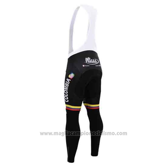 2015 Abbigliamento Ciclismo Colombia Nero e Giallo Manica Lunga e Salopette