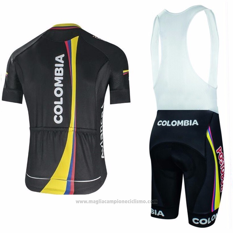 2017 Abbigliamento Ciclismo Colombia Nero Manica Corta e Salopette