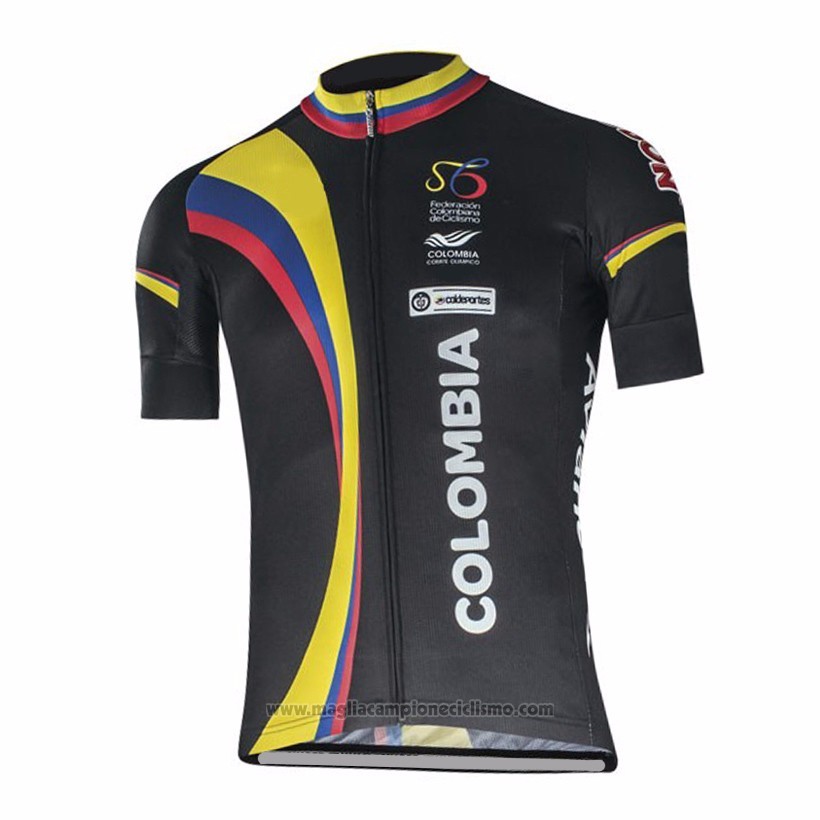 2017 Abbigliamento Ciclismo Colombia Nero Manica Corta e Salopette