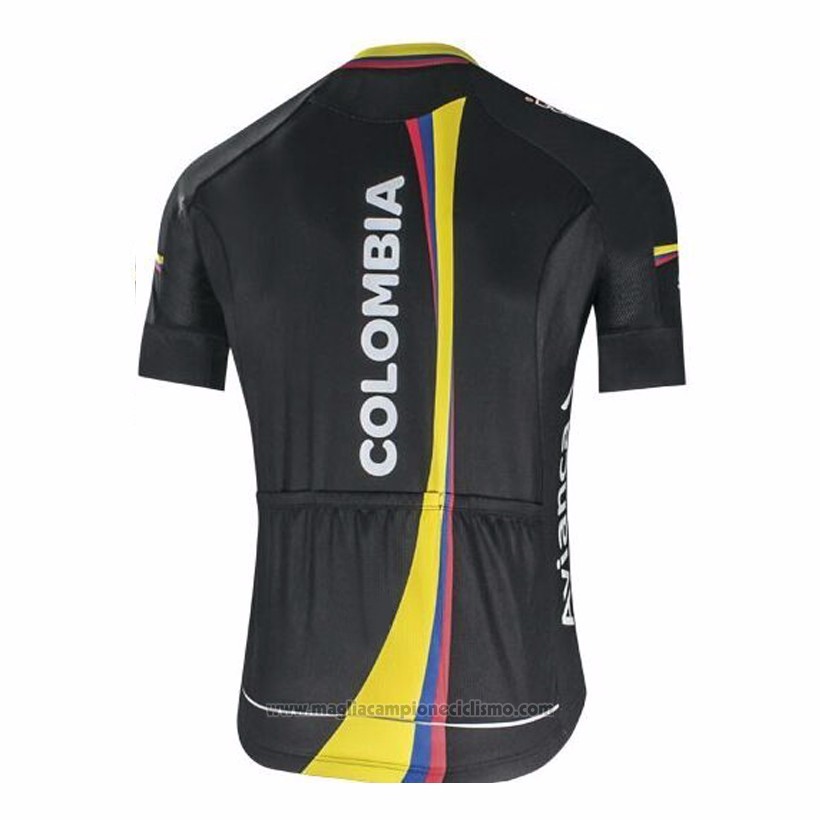 2017 Abbigliamento Ciclismo Colombia Nero Manica Corta e Salopette