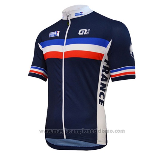 2016 Abbigliamento Ciclismo Francia Blu e Bianco Manica Corta e Salopette
