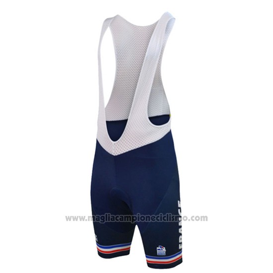 2016 Abbigliamento Ciclismo Francia Blu e Bianco Manica Corta e Salopette