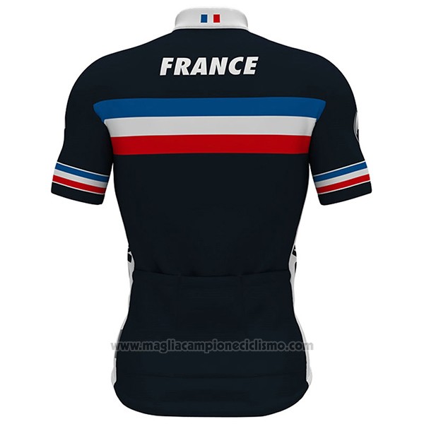 2017 Abbigliamento Ciclismo Francia Nero Manica Corta e Salopette