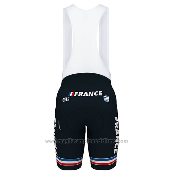 2017 Abbigliamento Ciclismo Francia Nero Manica Corta e Salopette