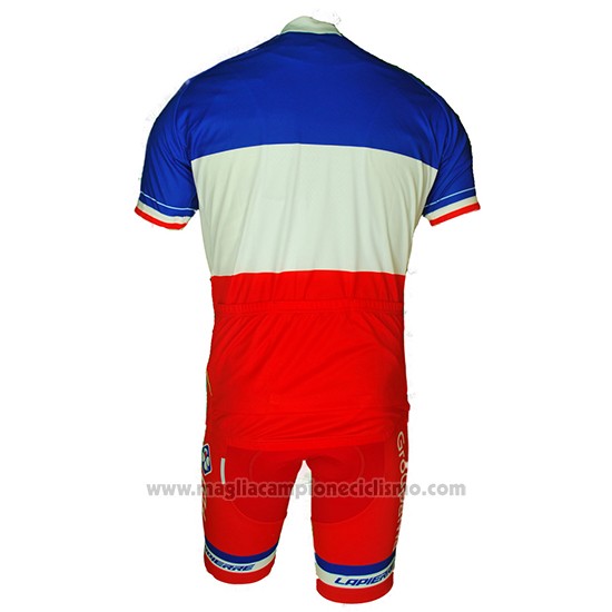 2018 Abbigliamento Ciclismo Francia Rosso Bianco Manica Corta e Salopette