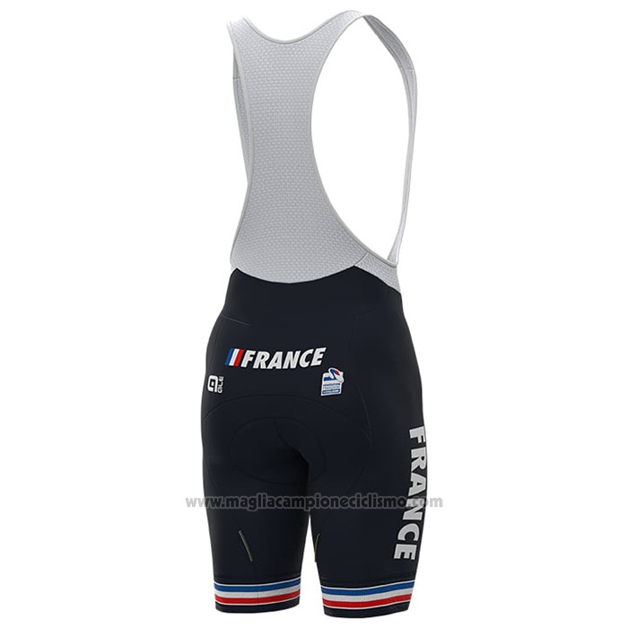2021 Abbigliamento Ciclismo Francia Spento Blu Manica Corta e Salopette