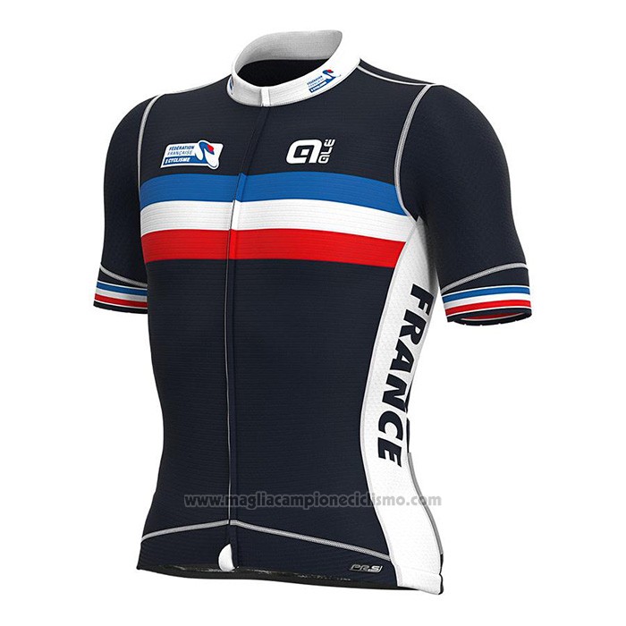 2022 Abbigliamento Ciclismo Francia Spento Blu Manica Corta e Salopette