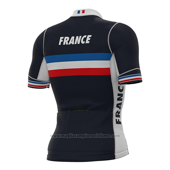 2022 Abbigliamento Ciclismo Francia Spento Blu Manica Corta e Salopette