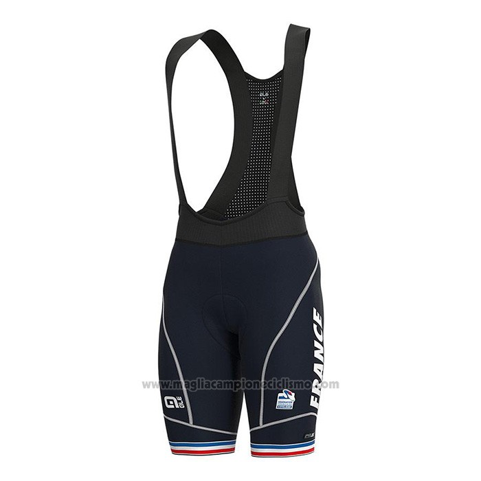 2022 Abbigliamento Ciclismo Francia Spento Blu Manica Corta e Salopette