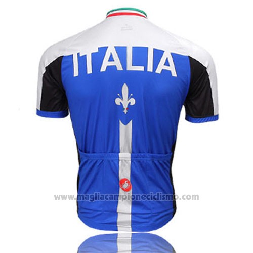2014 Abbigliamento Ciclismo Italia Bianco e Blu Manica Corta e Salopette