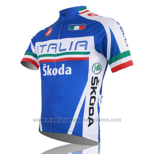 2014 Abbigliamento Ciclismo Italia Blu e Rosso Manica Corta e Salopette