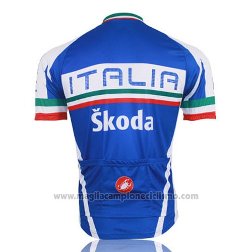 2014 Abbigliamento Ciclismo Italia Blu e Rosso Manica Corta e Salopette