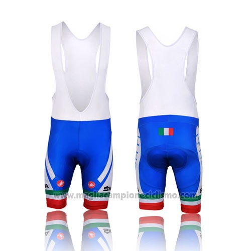 2014 Abbigliamento Ciclismo Italia Blu e Rosso Manica Corta e Salopette