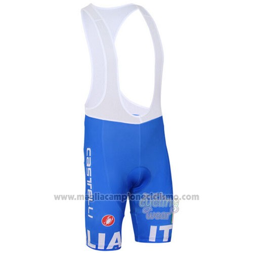 2016 Abbigliamento Ciclismo Italia Bianco e Blu Manica Corta e Salopette