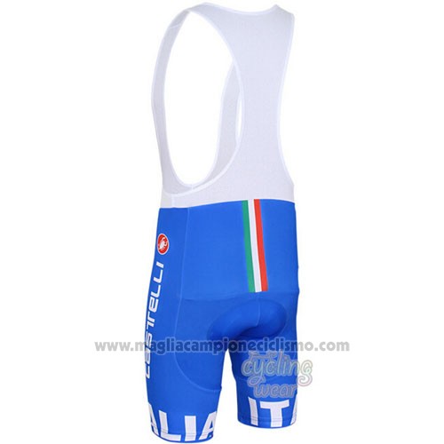 2016 Abbigliamento Ciclismo Italia Bianco e Blu Manica Corta e Salopette