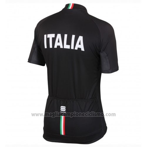 2016 Abbigliamento Ciclismo Italia Nero Manica Corta e Salopette