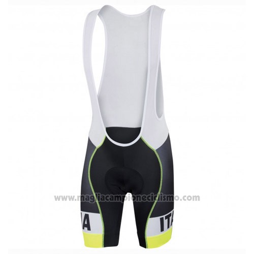 2016 Abbigliamento Ciclismo Italia Nero e Giallo Manica Corta e Salopette