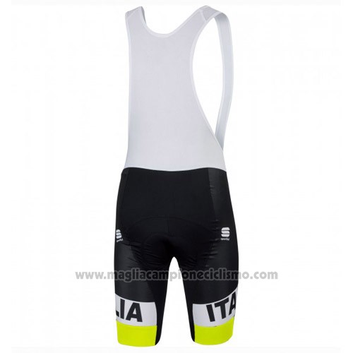 2016 Abbigliamento Ciclismo Italia Nero e Giallo Manica Corta e Salopette