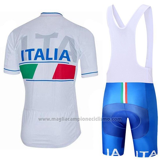 2018 Abbigliamento Ciclismo Italia Bianco Manica Corta e Salopette