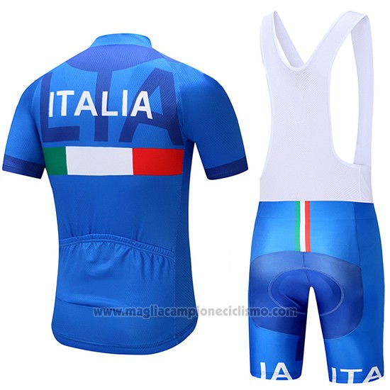 2018 Abbigliamento Ciclismo Italia Blu Manica Corta e Salopette