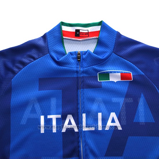 2018 Abbigliamento Ciclismo Italia Blu Manica Corta e Salopette