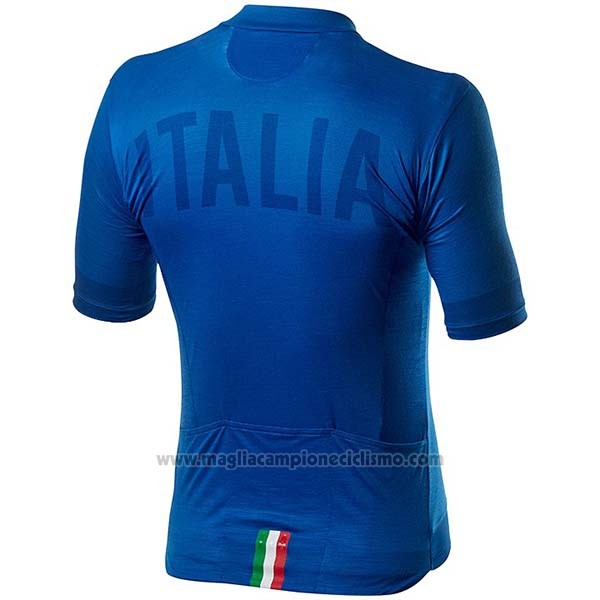 2020 Abbigliamento Ciclismo Italia Blu Manica Corta e Salopette