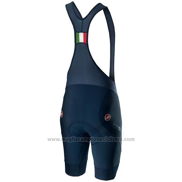 2020 Abbigliamento Ciclismo Italia Blu Manica Corta e Salopette