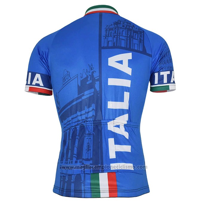 2021 Abbigliamento Ciclismo Italia Blu Manica Corta e Salopette