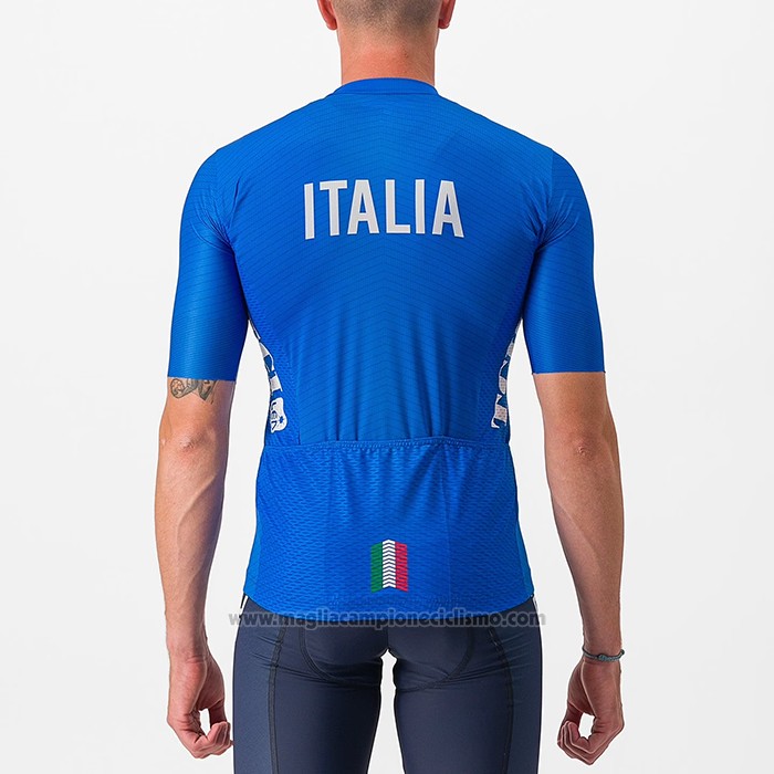 2023 Abbigliamento Ciclismo Italia Blu Manica Corta e Salopette