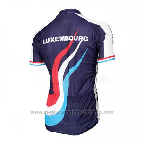 2016 Abbigliamento Ciclismo Lussemburgo Blu e Bianco Manica Corta e Salopette
