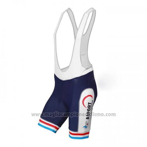 2016 Abbigliamento Ciclismo Lussemburgo Blu e Bianco Manica Corta e Salopette