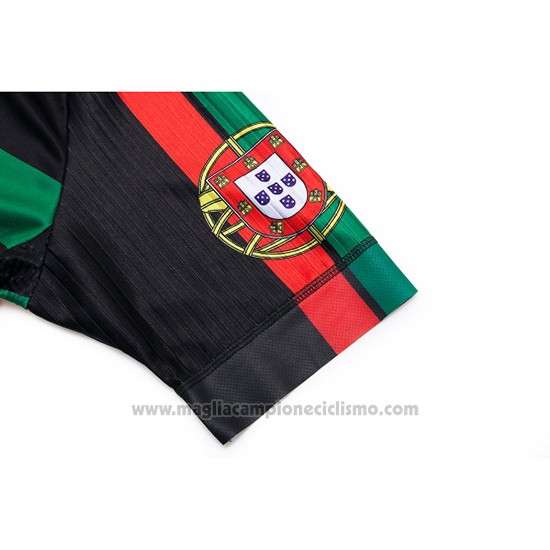2019 Abbigliamento Ciclismo Portugal Nero Verde Rosso Manica Corta e Salopette