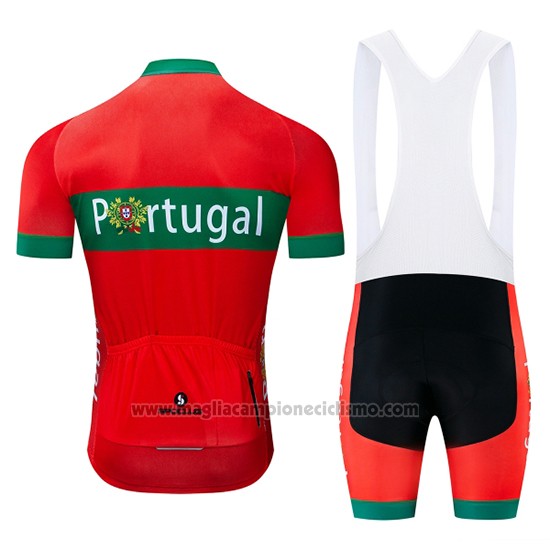 2019 Abbigliamento Ciclismo Portugal Verde Rosso Manica Corta e Salopette