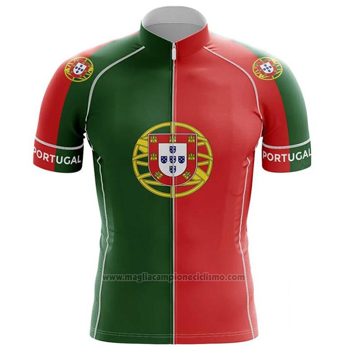2020 Abbigliamento Ciclismo Campione Portugal Verde Rosso Manica Corta e Salopette